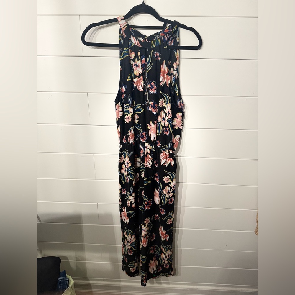 As U Wish Black Floral Jumpsuit